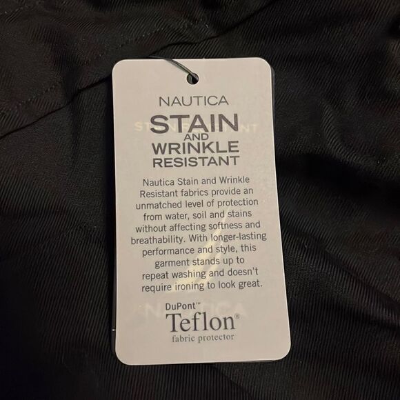 NAUTICA STAIN WRINKLE RESISTANT BUTTON DOWN LONG SLEEVE SHIRT BLACK L NEW NWT - Picture 5 of 5